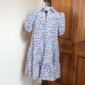 Eliza J Puff Sleeve floral shirtdress 0